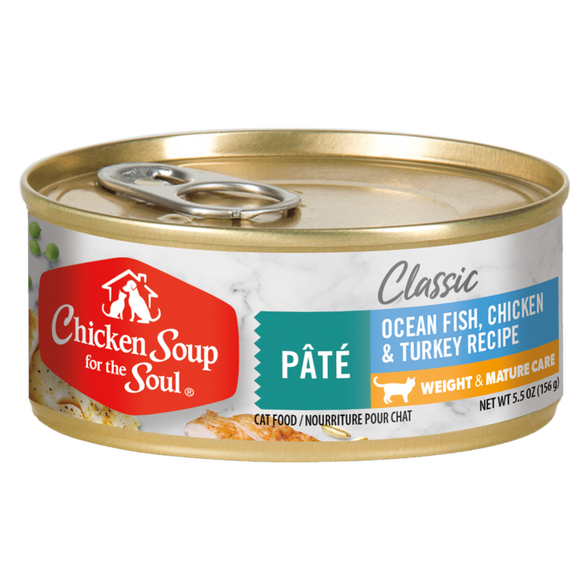 Chicken Soup For The Soul Weight & Mature Recipe with Ocean Fish, Chicken & Turkey Canned Cat Food