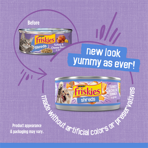 Friskies Savory Shreds Turkey And Cheese Wet Cat Food