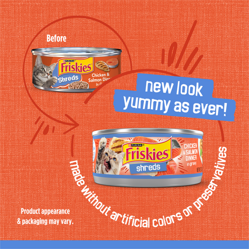 Friskies Savory Shreds Chicken and Salmon Wet Cat Food