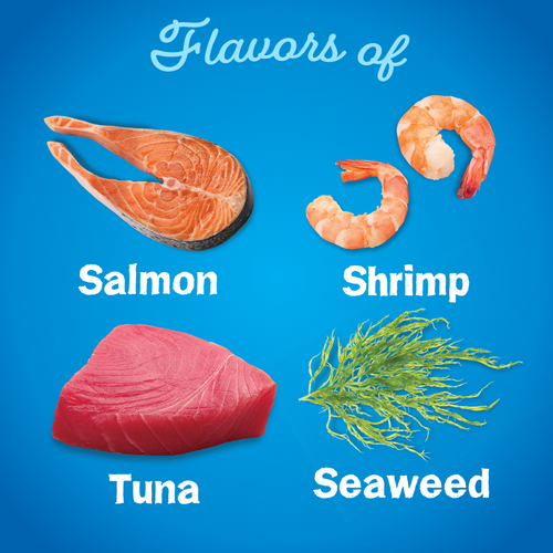 Friskies Dry Cat Food Seafood Sensations With Salmon, Tuna, and Shrimp Flavors
