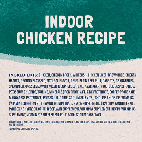 Natural Balance Original Ultra Wet Cat Food, Indoor Recipe with Chicken