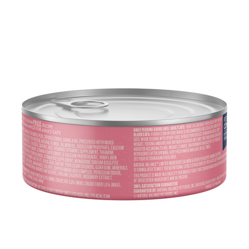 Natural Balance Limited Ingredient Wet Cat Food, Salmon & Green Pea Pate Recipe