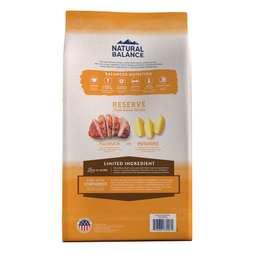 Natural Balance Limited Ingredient Reserve Grain Free Duck & Potato Recipe Dry Dog Food