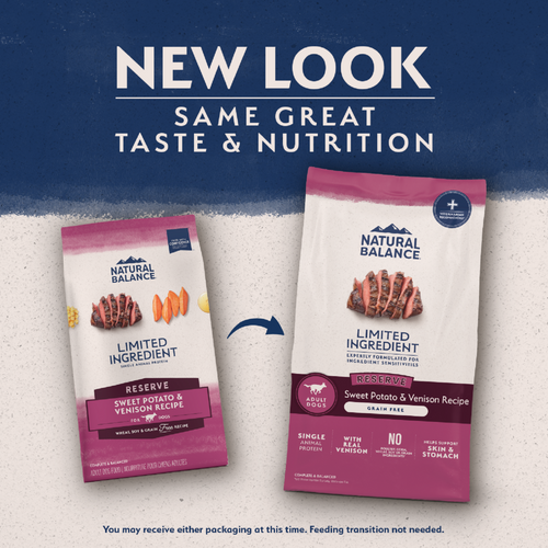 Natural Balance Limited Ingredient Reserve Grain Free Dry Dog Food, Sweet Potato & Venison Recipe