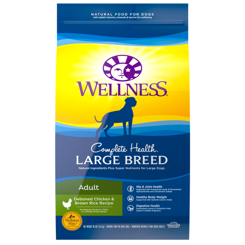 Wellness Complete Health Wholesome Grains Chicken and Brown Rice Large Breed Dog Food