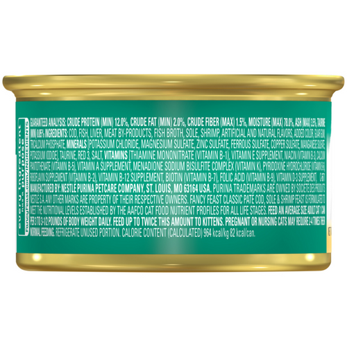 Fancy Feast Classic Pate Cod Sole and Shrimp Wet Cat Food