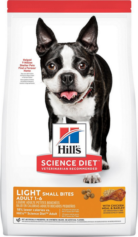 Hill's Science Diet Adult Light SM Bites Chicken Meal & Barley Dry Dog Food