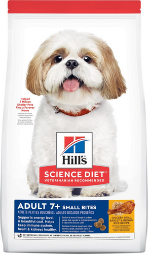 Hill's Science Diet Adult 7+ SM Bites Chicken Meal, Barley & Brown Rice Recipe Dry Dog Food