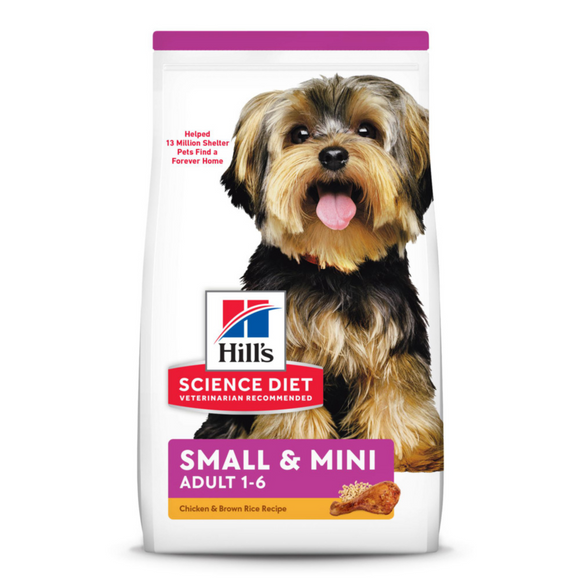 Hill's Science Diet Adult SM Paws Chicken Meal & Rice Recipe Dry Dog Food