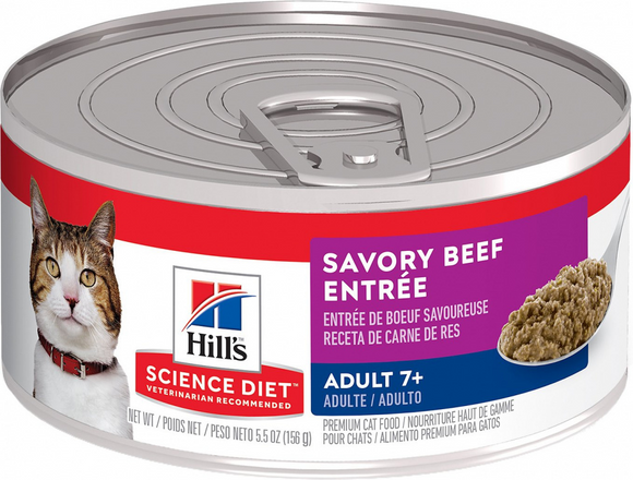 Hill's Science Diet Adult 7+ Savory Beef Entree Canned Cat Food