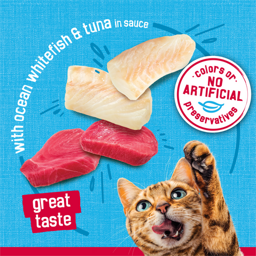 Friskies Prime Fillets Ocean Whitefish and Tuna in Sauce Wet Cat Food
