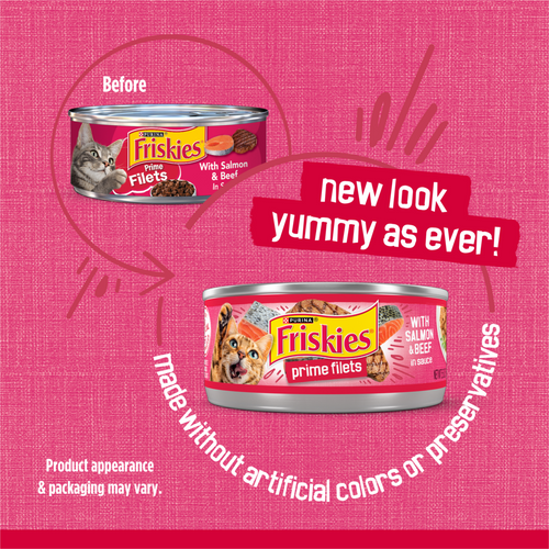 Friskies Prime Filets with Salmon & Beef in Sauce Canned Cat Food