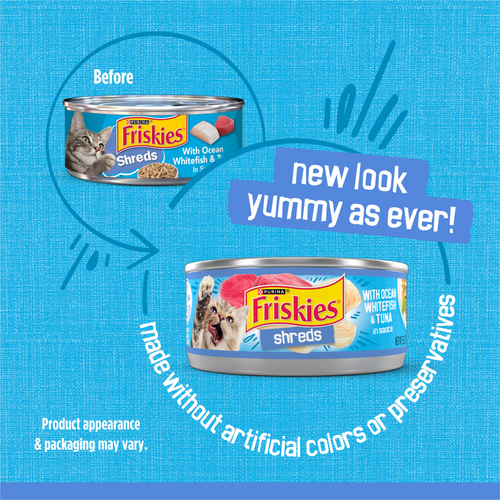 Purina Friskies Savory Shreds Ocean Whitefish and Tuna Wet Cat Food