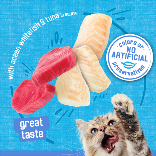 Friskies Savory Shreds Ocean Whitefish and Tuna Wet Cat Food