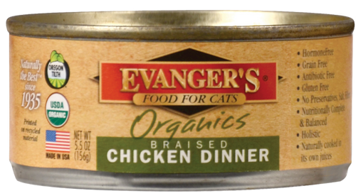 Evanger's Organic Braised Chicken Canned Cat Food