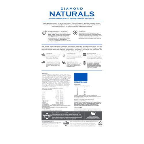 Diamond Naturals Beef Meal & Rice Adult Dry Dog Food