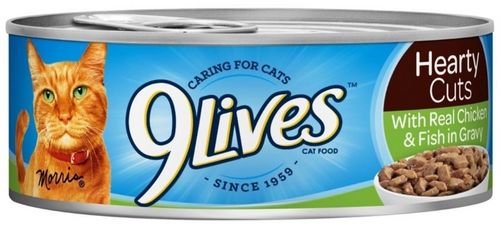 9Lives Hearty Cuts with Real Chicken and Fish in Gravy Canned Cat Food