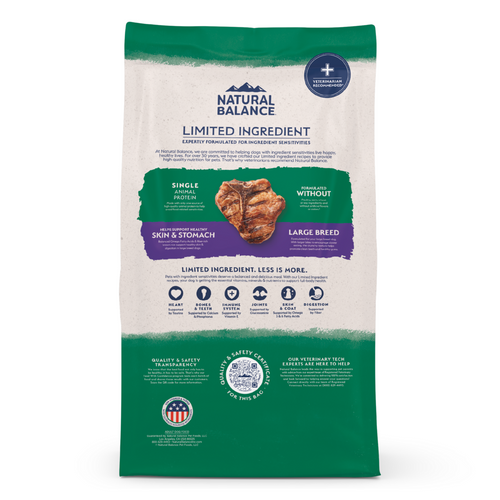 Natural Balance Limited Ingredient Dry Dog Food, Large Breed Lamb & Brown Rice Recipe