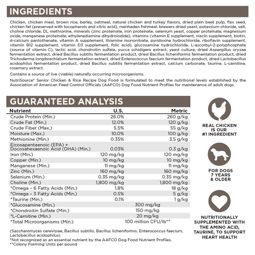 NutriSource Senior Chicken & Rice Dry Dog Food