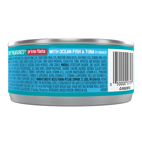 Friskies Tasty Treasures Prime Fillet Ocean Fish Tuna Scallop Wet Cat Food