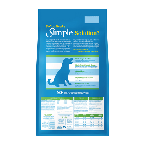Wellness Simple Natural Limited Ingredient Diet Lamb and Oatmeal Recipe Dry Dog Food