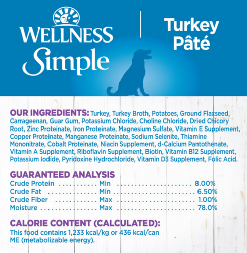 Wellness Simple Natural Limited Ingredient Diet Turkey and Potato Recipe Wet Canned Dog Food