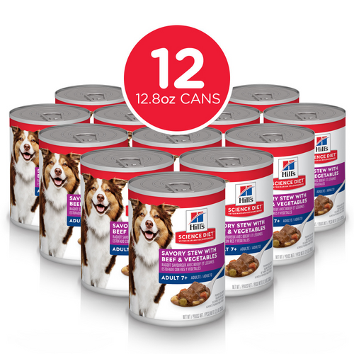 Hill's Science Diet Adult 7+ Savory Stew with Beef & Vegetables Canned Dog Food