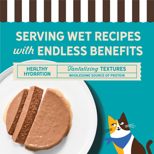 Merrick Purrfect Bistro Grain Free Premium Soft Canned Pate Adult Wet Cat Food, High Protein Duck Recipe