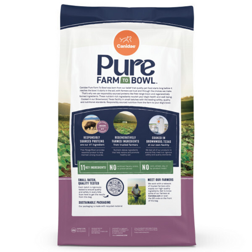 Canidae Pure Farm To Bowl Free-Range Bison, Lentil & Carrot Recipe Dog Food