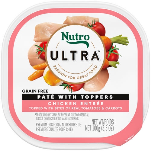 Nutro Ultra Grain-Free Chicken Entree Pate with Tomatoes and Carrots Adult Wet Dog Food Trays