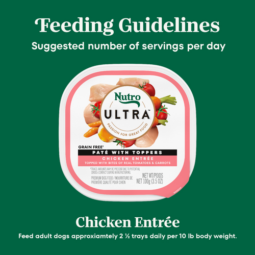 Nutro Ultra Grain-Free Chicken Entree Pate with Tomatoes and Carrots Adult Wet Dog Food Trays