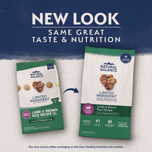 Natural Balance Limited Ingredient Dry Dog Food, Lamb & Brown Rice Small Breed Bites Recipe