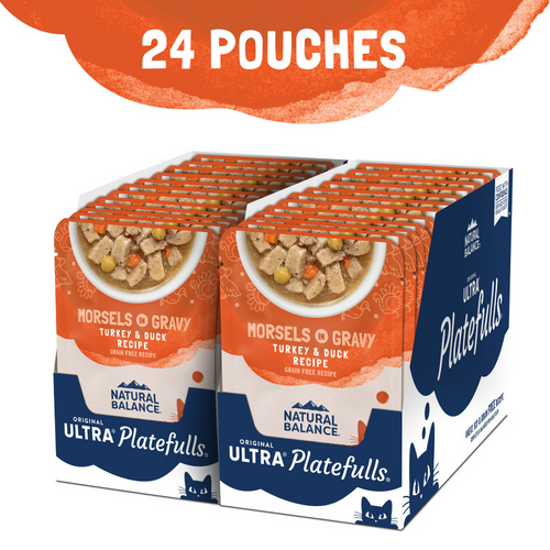 Natural Balance Original Ultra Platefulls Wet Cat Food, Turkey & Duck Morsels in Gravy Recipe