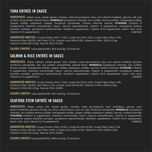 Purina Pro Plan Complete Essentials Seafood Entrees Variety Pack Adult Canned Cat Food