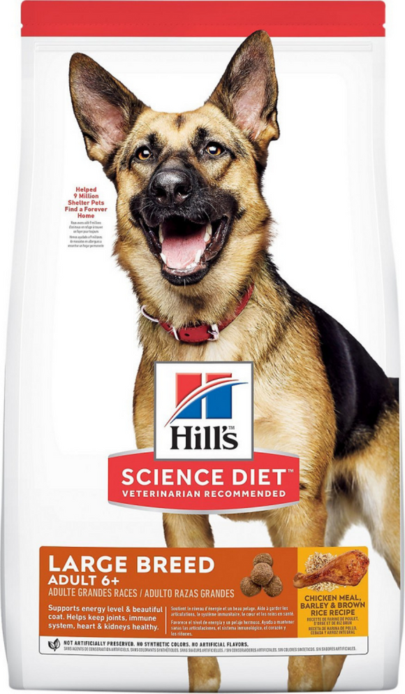 Hill's Science Diet Adult 6+ LG Breed Chicken Meal, Rice, & Barley Recipe Dry Dog Food