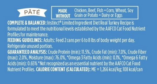 Instinct Limited Ingredient Diet Grain Free Turkey Wet Cat Food