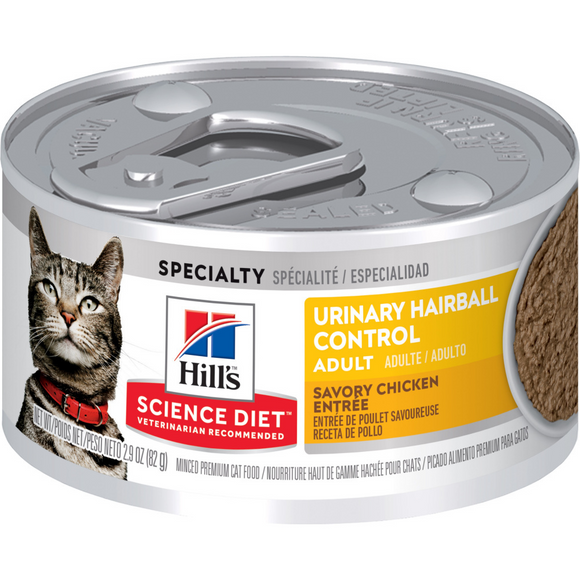 Hill's Science Diet Adult Urinary & Hairball Control Savory Chicken Canned Cat Food