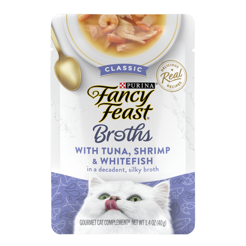 Fancy Feast Classic Broths Tuna Shrimp and Whitefish Wet Cat Food