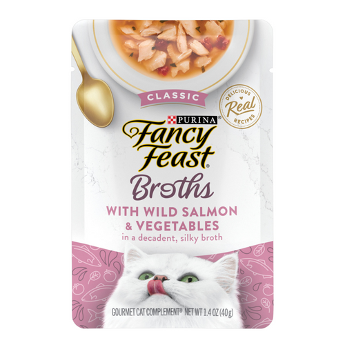 Fancy Feast Classic Broths Wild Salmon and Vegetables Wet Cat Food