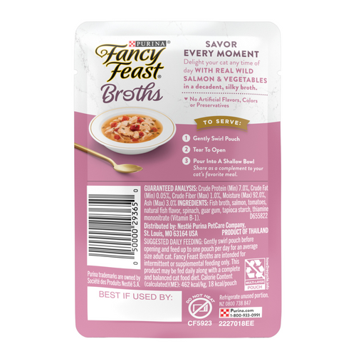 Fancy Feast Classic Broths Wild Salmon and Vegetables Wet Cat Food