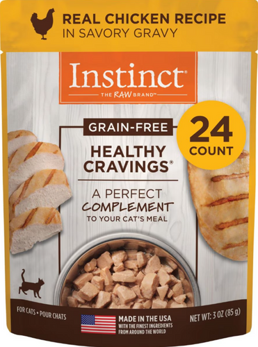 Instinct Healthy Cravings Grain Free Tender Chicken Recipe Meal Topper Pouches for Cats