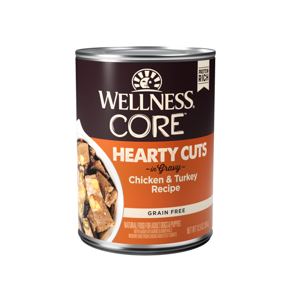 Wellness CORE Natural Grain Free Hearty Cuts Chicken and Turkey Canned Dog Food