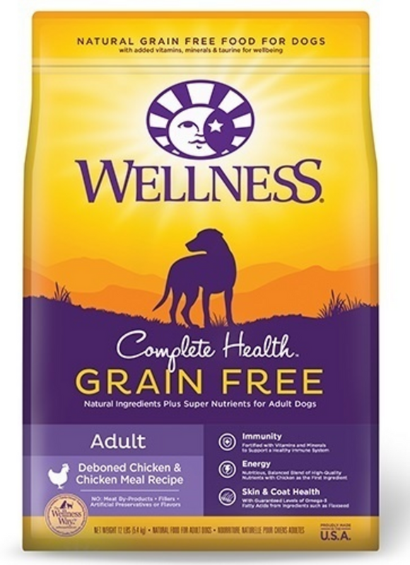 Wellness Complete Health Natural Adult Grain Free Deboned Chicken and Chicken Meal Recipe Dry Dog Food