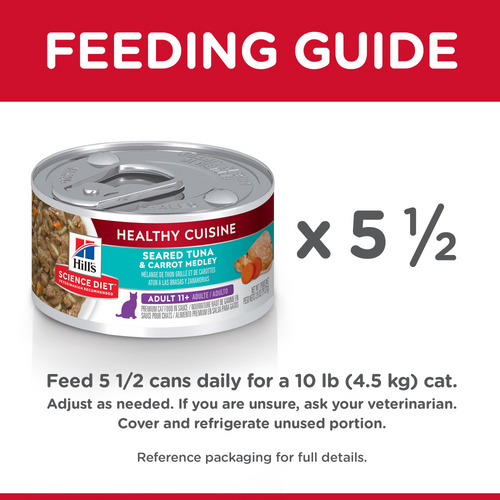 Hill's Science Diet Healthy Senior Cuisine Adult 11+ Seared Tuna & Carrot Medley Canned Cat Food