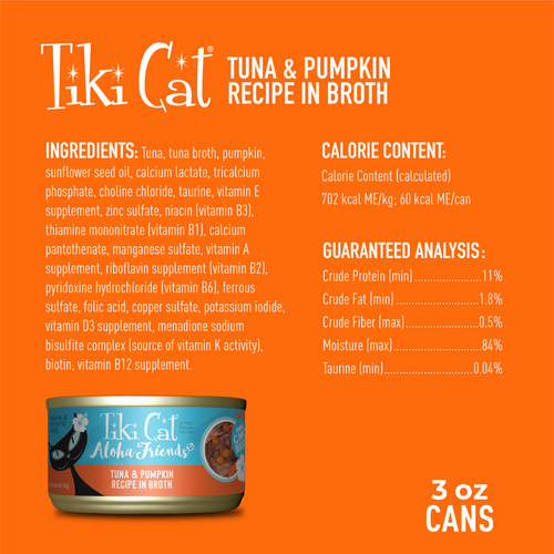 Tiki Cat Aloha Friends Grain Free Tuna with Pumpkin Canned Cat Food