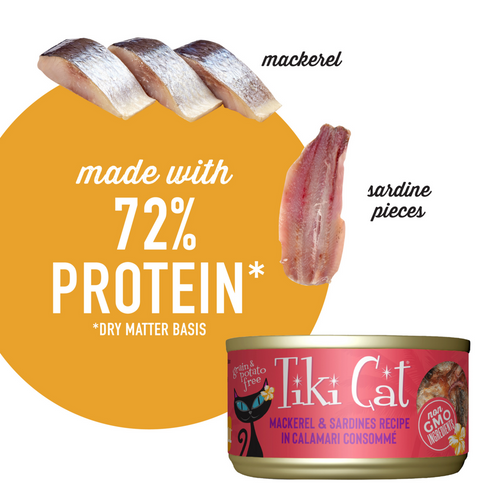 Tiki Cat Makaha Grill Grain Free Mackrel And Sardine In Calamari Consomme Canned Cat Food