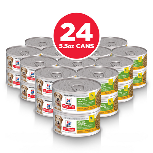 Hill's Science Diet Adult 7+ Senior Vitality SM & Mini Chicken & Vegetable Stew Canned Dog Food