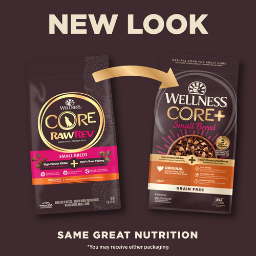 Wellness CORE RawRev Natural Small Breed Grain Free Original Turkey & Chicken with Freeze Dried Turkey Dry Dog Food