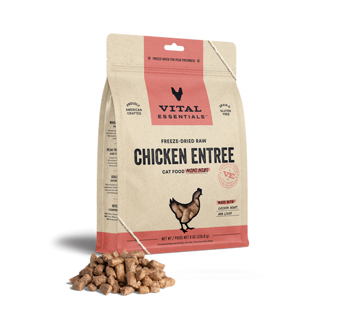 Vital Essentials Grain Free Chicken Mini Nibs Freeze Dried Raw Food for Cats