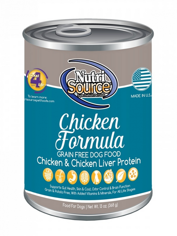 NutriSource Grain Free Chicken Formula Canned Dog Food